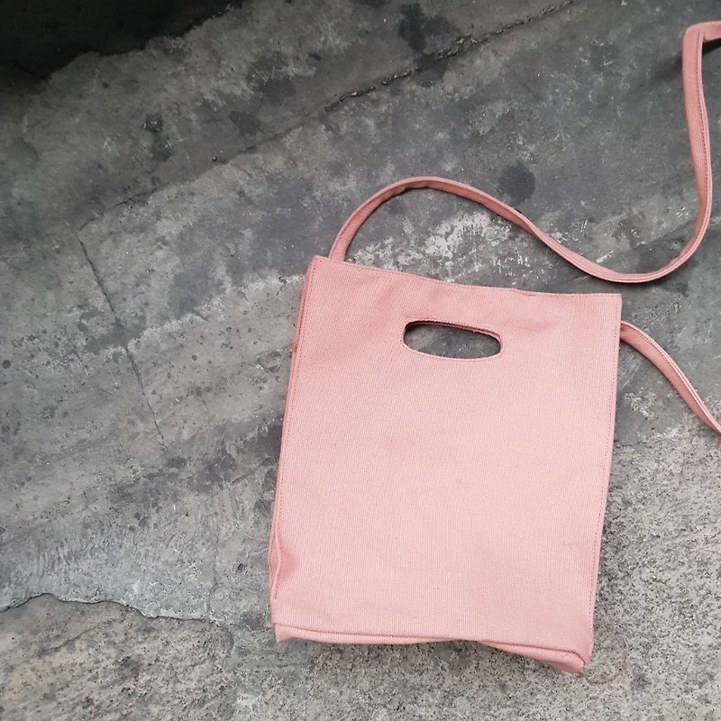 PINK BOX BAG - 后背包/双肩包 - 棉．麻 粉红色