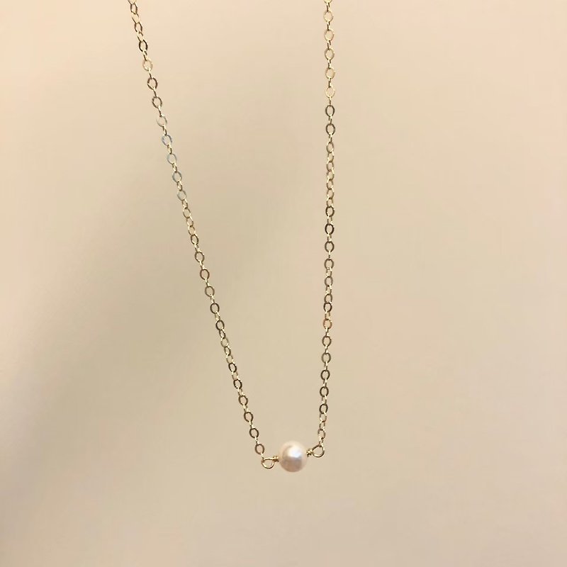 轻珠宝-14KGF　淡水珍珠/法式Freshwater Pearl-调节式珍珠项链 - 项链 - 宝石 