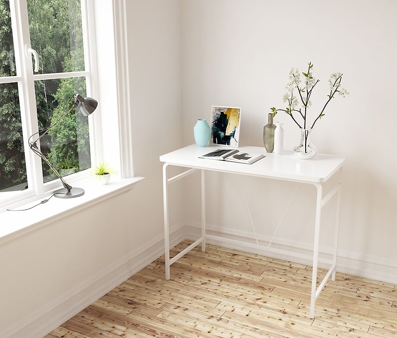 线感简约白木作书桌 - 餐桌/书桌 - 木头 白色