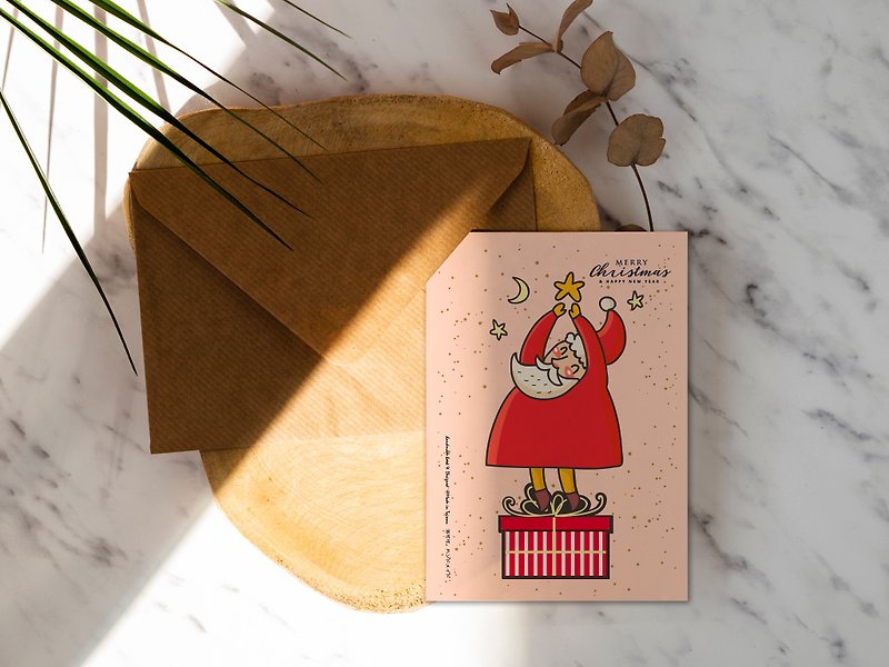 圣诞老公公摘星星【CM17147】洛可可草莓 WELKIN手创明信片 - 卡片/明信片 - 纸 