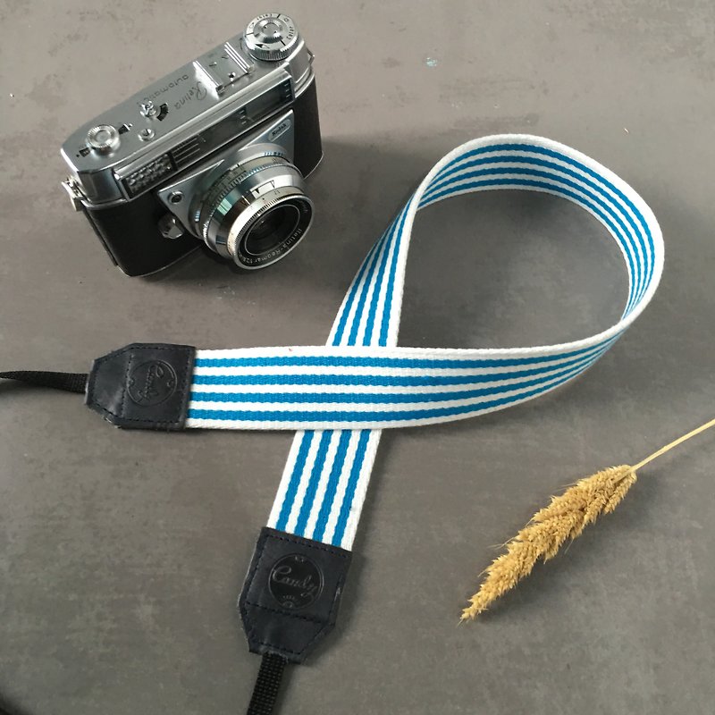 Blue & White  Mirrorless or DSLR Camera Strap - 相机 - 棉．麻 蓝色