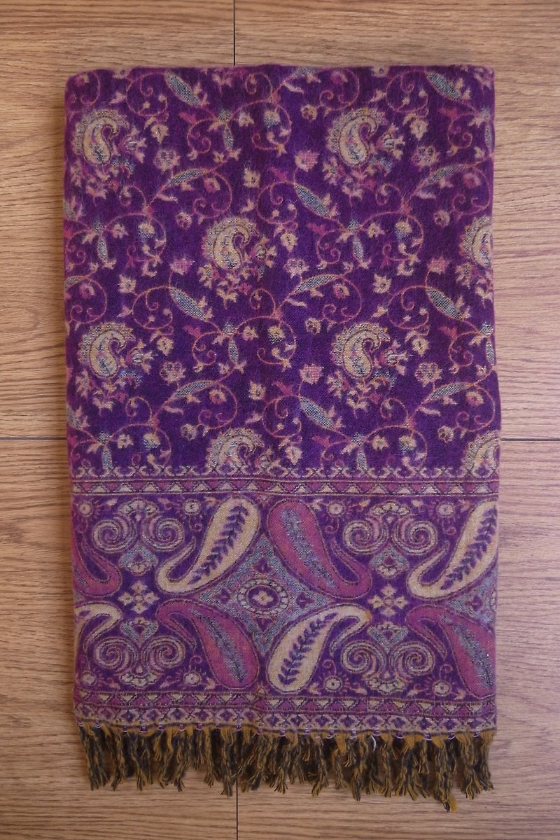 民族风 传统织布 手编 图腾披肩 围巾 露营 毛毯 变形虫  紫 - 围巾/披肩 - 其他材质 紫色