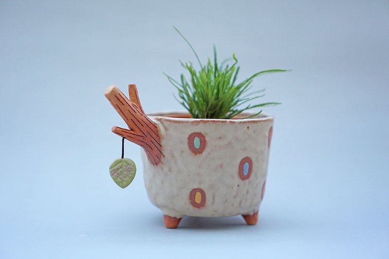 Branch plant pot for cactus , handmade ceramic , pottery - 植栽/盆栽 - 陶 多色
