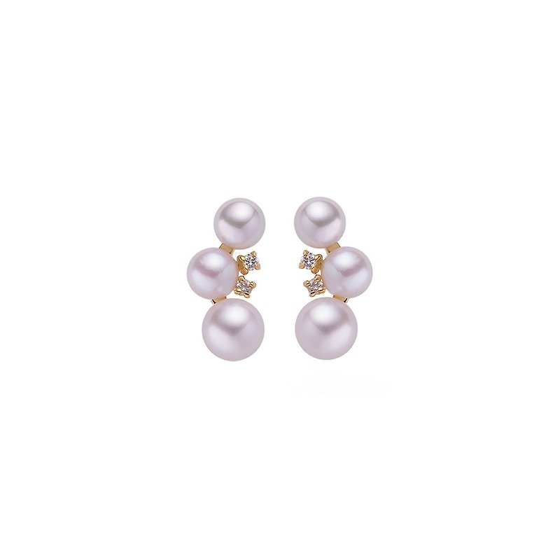 白日梦 - 贴耳珍珠镶钻耳环 - 耳环/耳夹 - 贵金属 