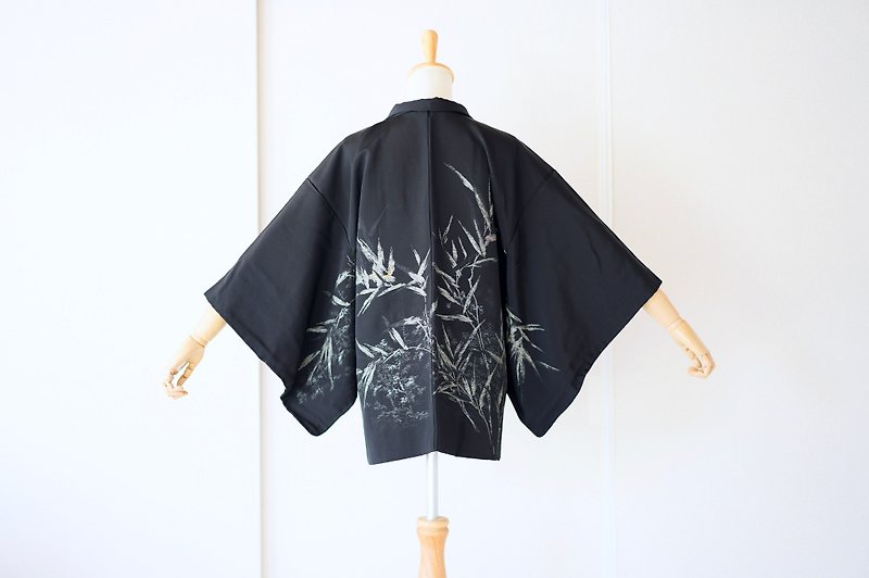 Vintage kimono jacket, Haori, Japanese Kimono /4608 - 女装休闲/机能外套 - 丝．绢 黑色