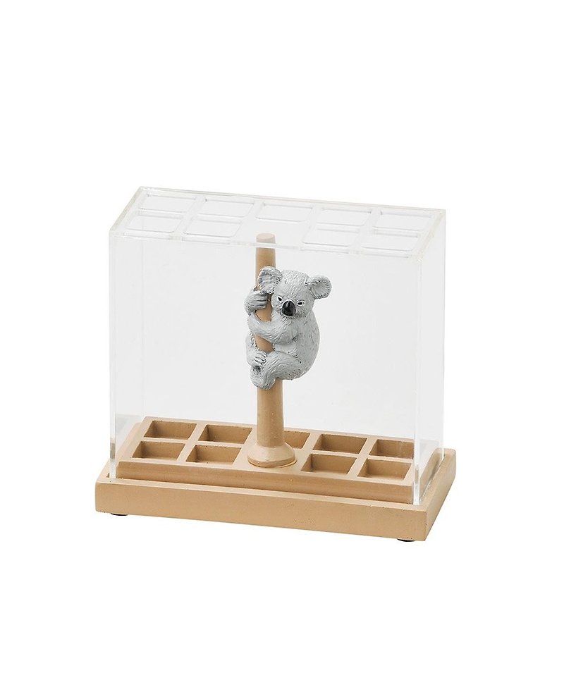 日本Magnets动物造形透明压克力笔筒/文具收纳架 (可爱无尾熊) - 笔筒/笔座 - 其他材质 咖啡色