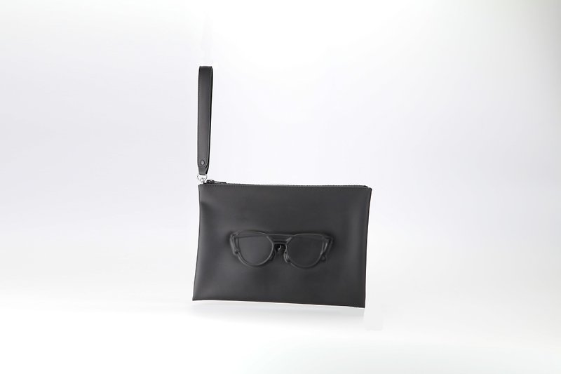 POMCH-VF Matte 眼镜 立体图案手拿包 (M) - 手拿包 - 其他材质 黑色