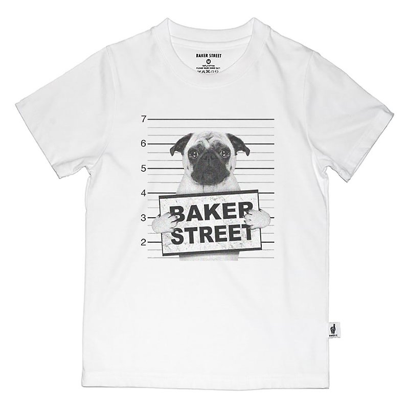【英国 Baker Street 贝克街】童装 - 纯棉短袖T - 坏狗狗 - 童装上衣 - 棉．麻 白色