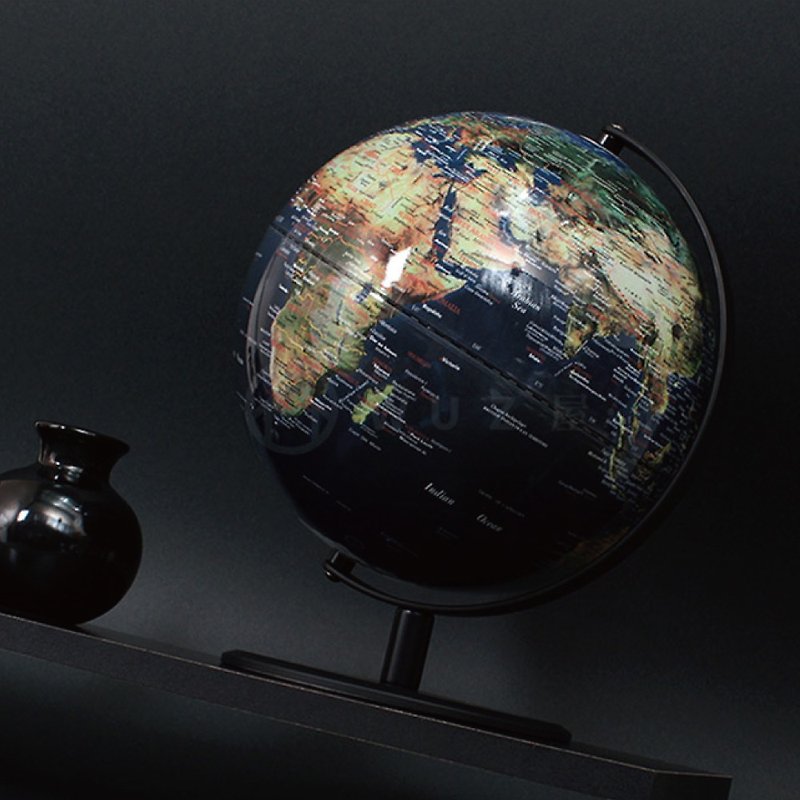 #AR交互款 SkyGlobe 10寸卫星雾面黑质感地球仪(英文版) - 摆饰 - 塑料 蓝色