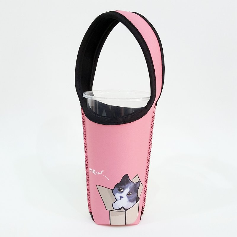连环泡x科肯设计-环保饮料提袋-粉粉凯米 - 随行杯提袋/水壶袋 - 橡胶 粉红色