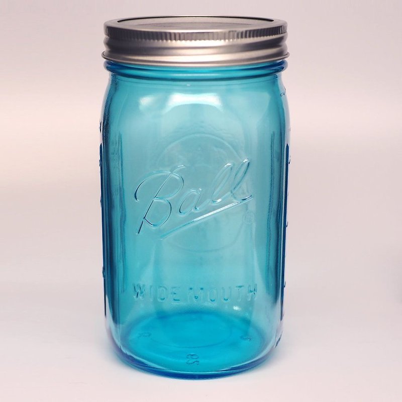 Ball Mason Jars - Ball梅森罐 32oz 蓝色宽口罐 - 咖啡杯/马克杯 - 玻璃 