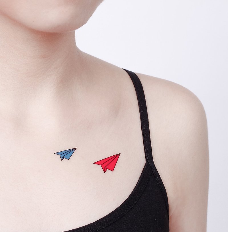 Surprise Tattoos /  折纸飞机 刺青 纹身贴纸 - 纹身贴 - 纸 红色
