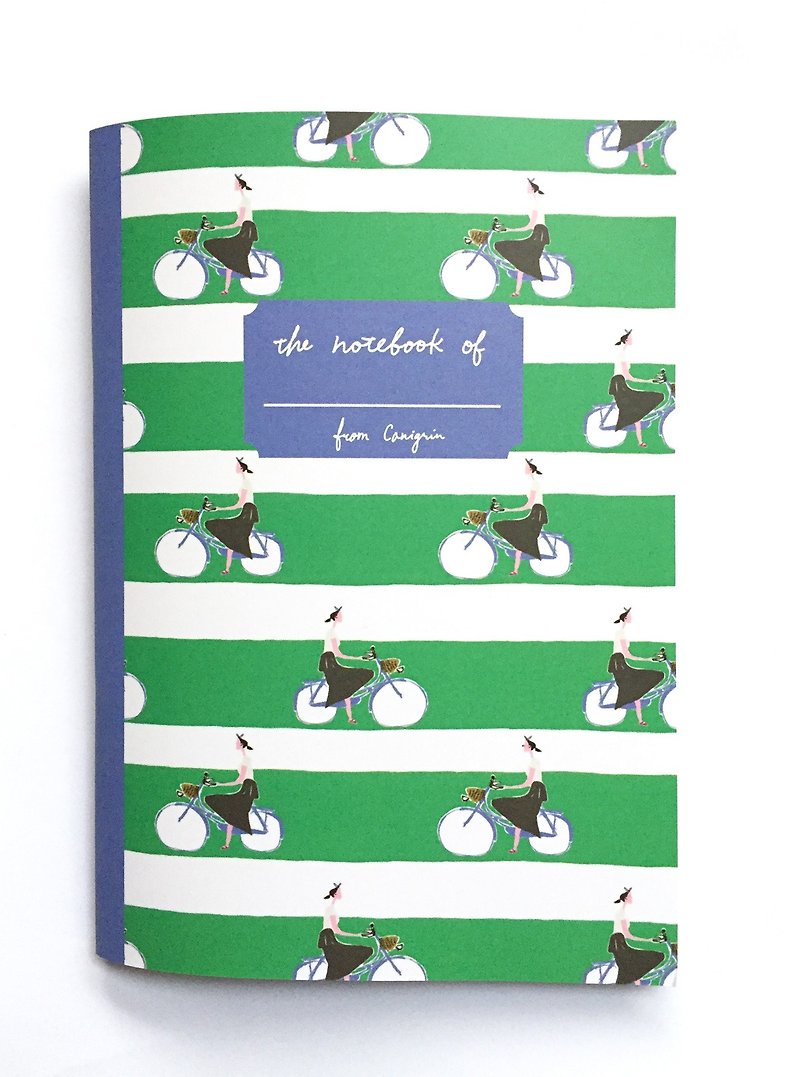 脚踏车女孩 A5方格笔记本 - 笔记本/手帐 - 纸 绿色