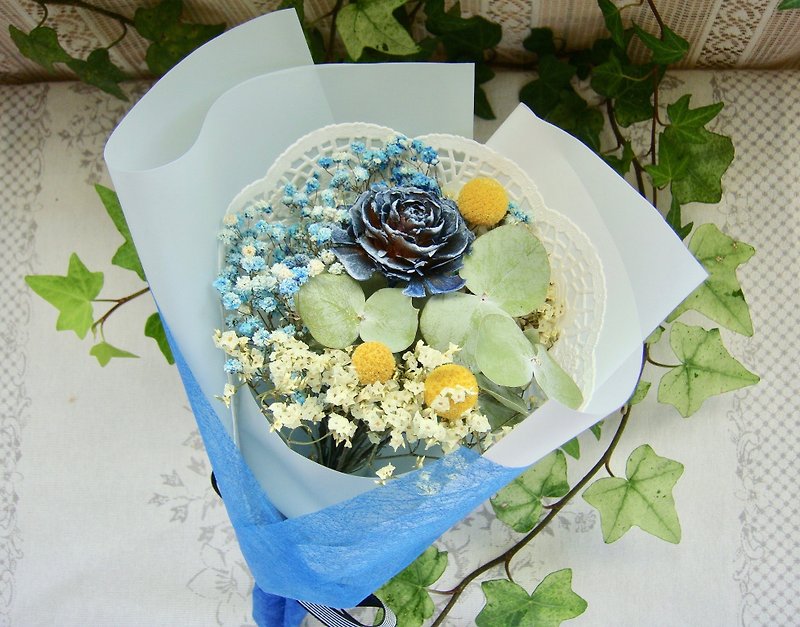 Masako 毕业花束 蓝色系 干燥小花束 限量 现货 - 植栽/盆栽 - 植物．花 