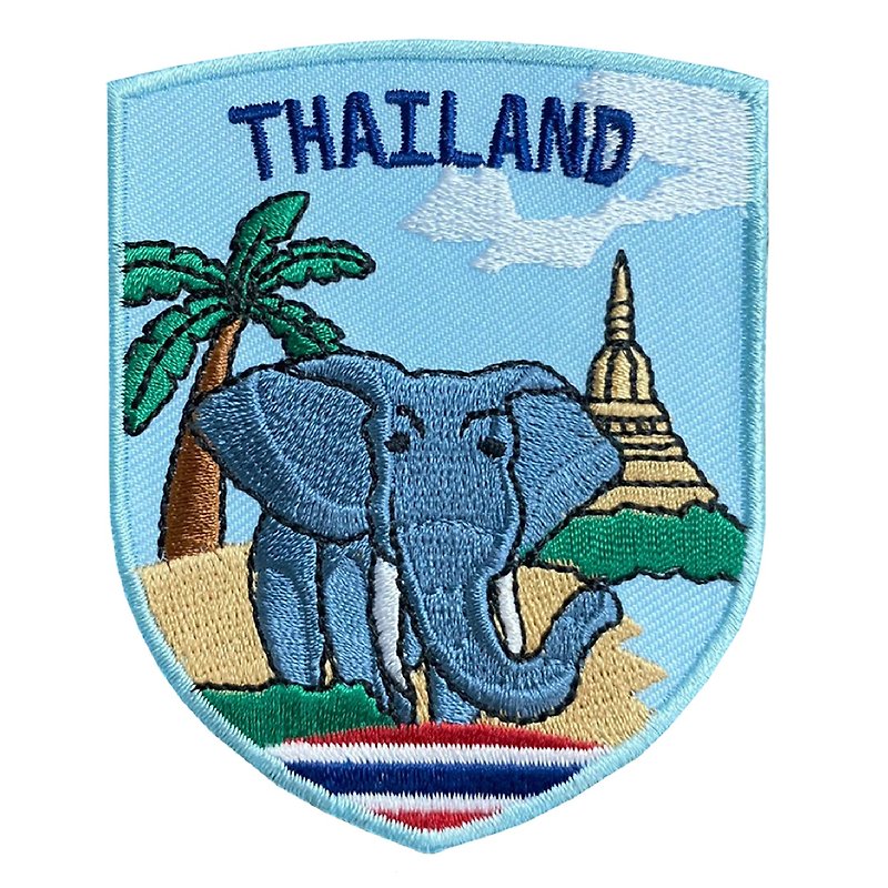 泰国 大象 地标电绣刺绣布章 贴布 布标 烫贴 徽章 肩章 识别章