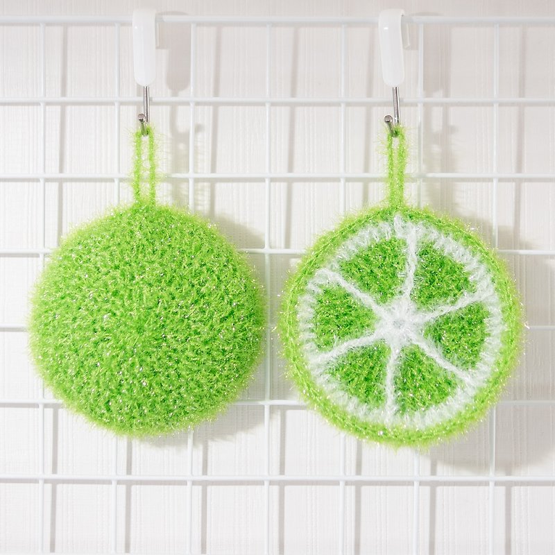 手工编织双层柠檬 洗碗巾 绿色菜瓜布 刷锅神器 - 其他 - 聚酯纤维 绿色