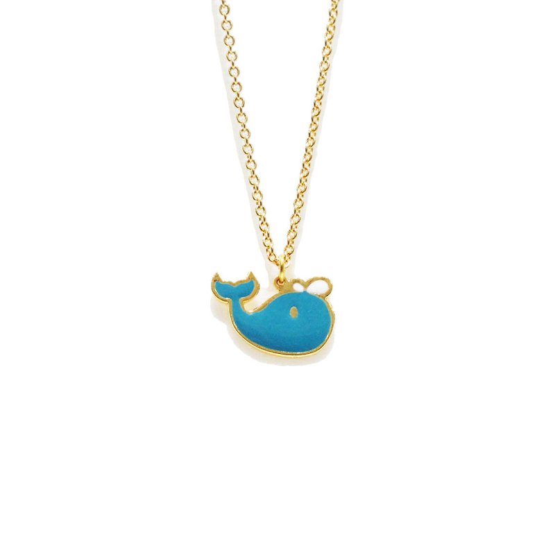 Whale Necklace - 项链 - 贵金属 蓝色
