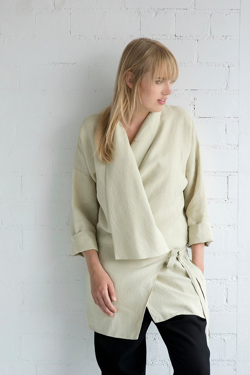 Linen Jacket Motumo – 17SV3 / Handmade linen jacket  - 女装休闲/机能外套 - 亚麻 