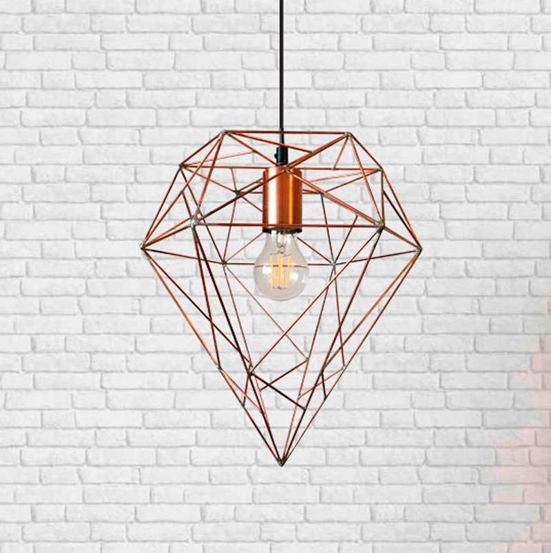 Iron pendant lamp in the shape of a jewel in the loft style - 灯具/灯饰 - 不锈钢 咖啡色