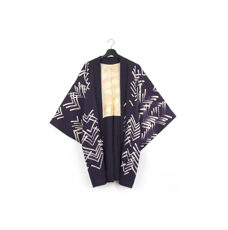 Back to Green-日本带回羽织 深紫 /vintage kimono - 女装休闲/机能外套 - 丝．绢 