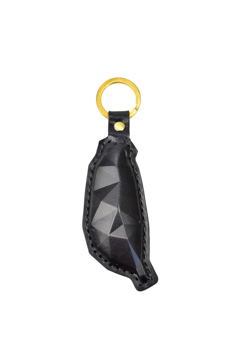 PIPILALA Leather Design 立体革钥匙圈 - 守护台湾 (经典黑) - 钥匙链/钥匙包 - 真皮 黑色