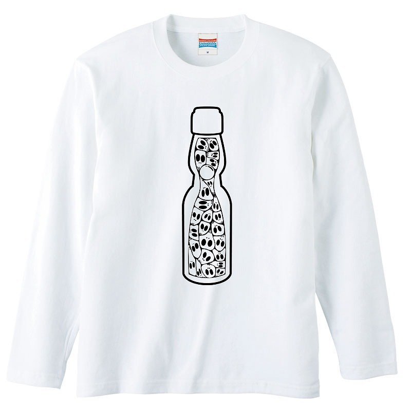 ロングスリーブTシャツ / Skull Drink / ラムネ - 男装上衣/T 恤 - 棉．麻 白色