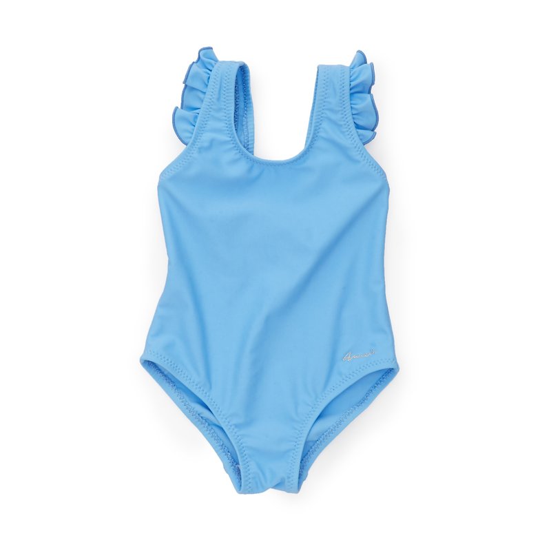 PENELOPE 花边膊带连身泳衣-童装 - 泳衣/游泳用品 - 聚酯纤维 蓝色