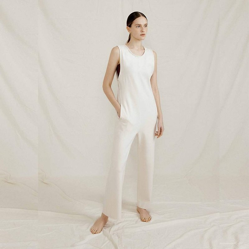 Front2line Bandha 瑜珈直筒连身裤 奶油白 - 女装瑜珈服 - 其他人造纤维 白色
