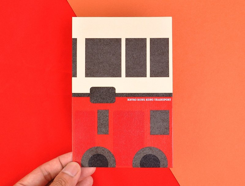 港式怀旧交通工具系列明信片 - 九巴 Kowloon Bus - 卡片/明信片 - 纸 红色