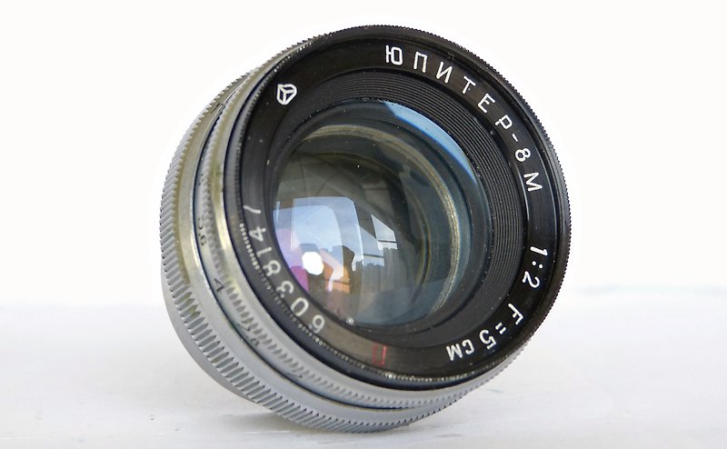Jupiter-8M 红色 P 2/50 镜头适用于测距相机基辅 Contax RF 苏联 - 相机 - 其他材质 银色