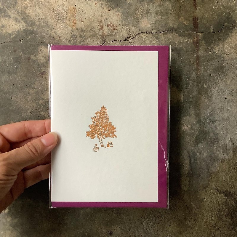 卡片/Merry Christmas耶诞快乐之芥子园画谱/葡萄紫色信封 - 卡片/明信片 - 纸 白色