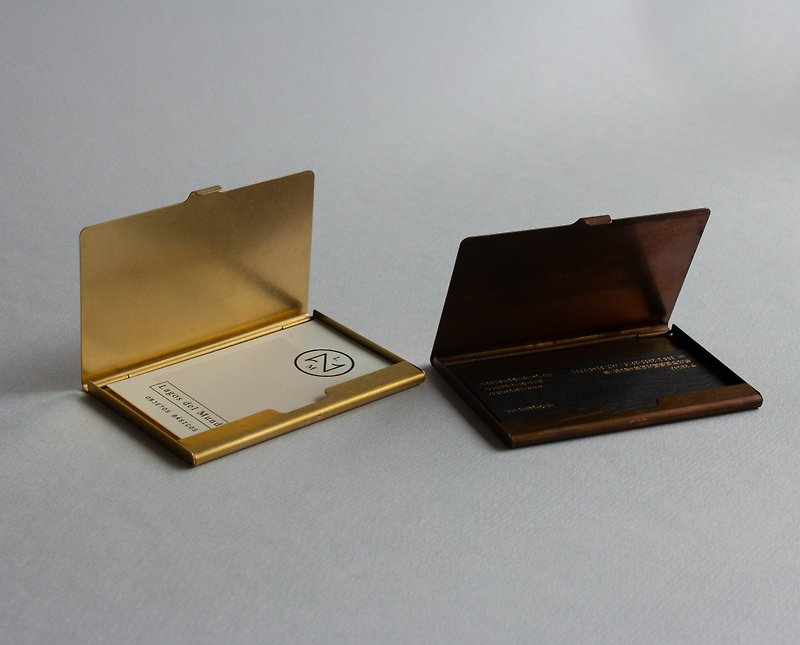 日本PICUS 纯黄铜/ 纯铝 名片盒 薄款 - 名片夹/名片盒 - 铜/黄铜 金色