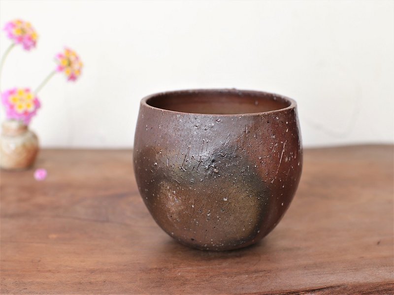 備前焼 フリーカップ(中)・サンギリ　f1-001 - 杯子 - 陶 咖啡色