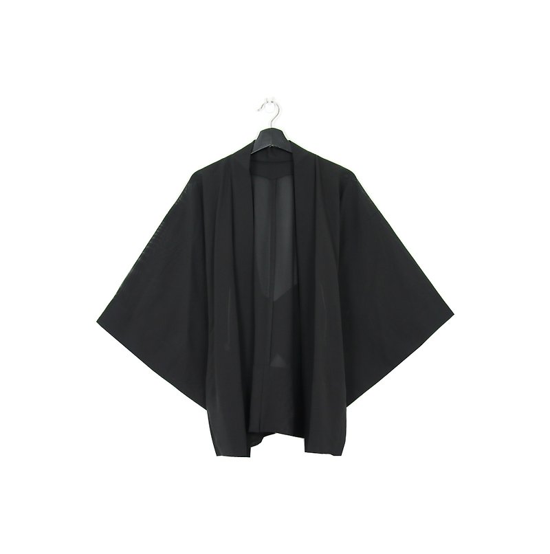 日本带回和服 透肤黑 线条//男女皆可穿// vintage kimono - 女装休闲/机能外套 - 棉．麻 