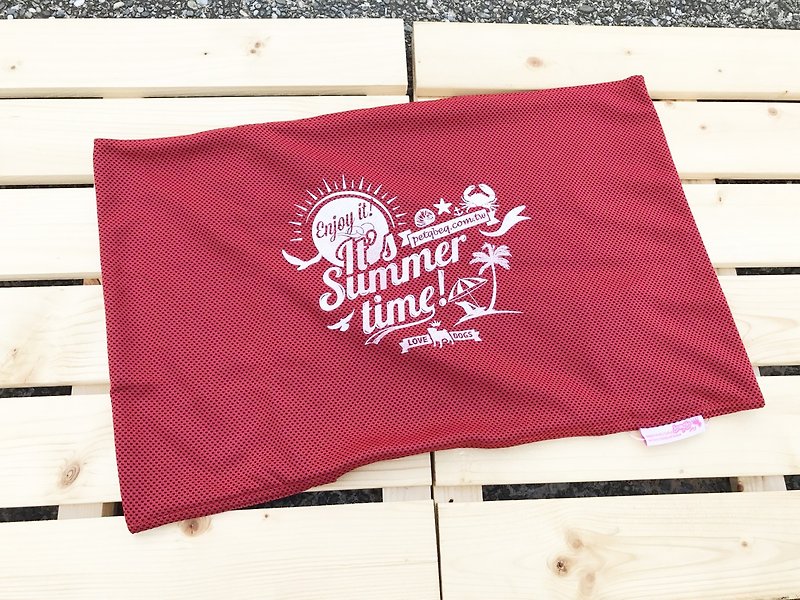红色夏日海滩凉感凉垫套（凉垫专用 - 床垫/笼子 - 棉．麻 多色