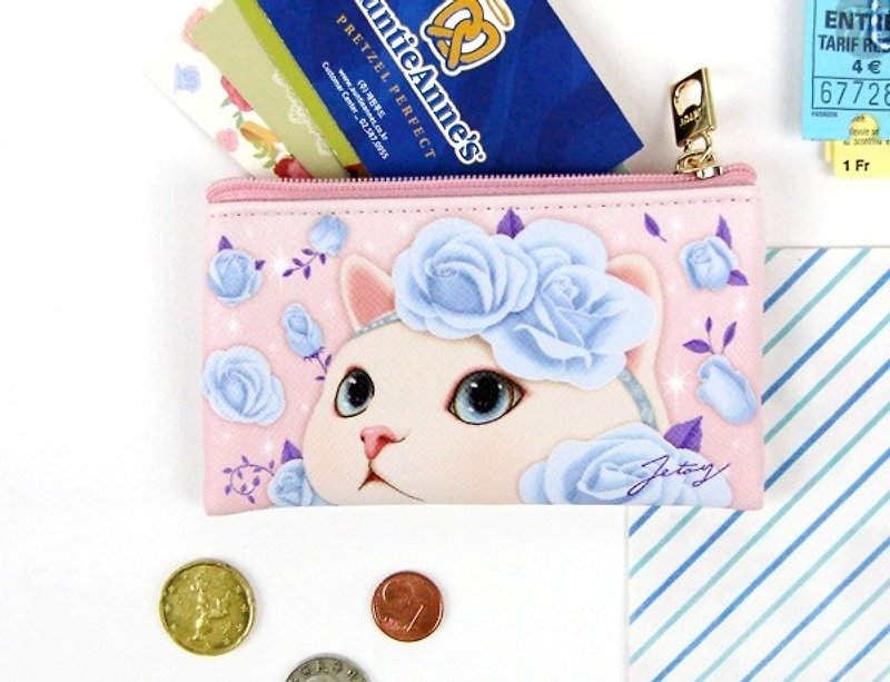 Jetoy , 甜蜜猫 卡片 零钱包_Blue rose (J1605106) - 零钱包 - 其他材质 蓝色