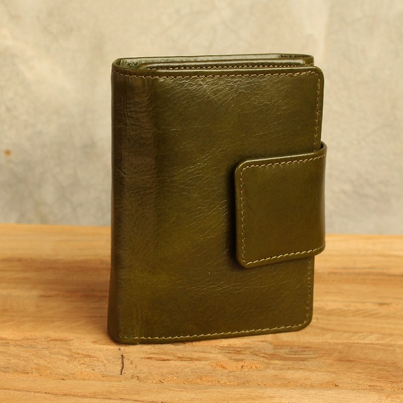 Wallet - Tri Fold - Olive Green / Leather Wallet / Small Wallet / 錢包 - 皮夹/钱包 - 真皮 