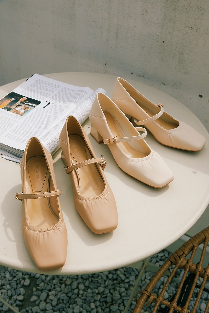 Cadi 玛莉珍低跟鞋(二色) - 芭蕾鞋/娃娃鞋 - 人造皮革 