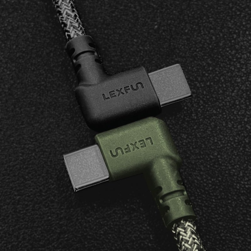 Fun Cable USB-C to USB-C 0.9m 咖啡纱充电线 - 充电宝/传输线 - 环保材料 黑色