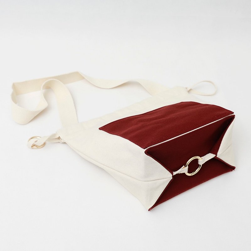 CEMY【勃艮第酒红】Tote-Fold bag 托折包 C35 - 手提包/手提袋 - 棉．麻 