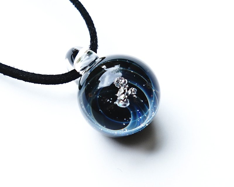 隕石の世界 ギベオン隕石入り ver1 宇宙 ガラス 星 - 项链 - 玻璃 蓝色