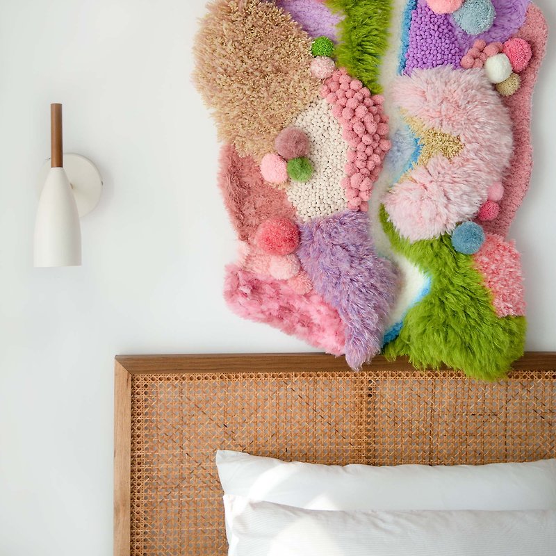 Origin-100%手工3D簇绒地毯-羊毛/植绒/卧室/客厅/手工/立体 - 地垫/地毯 - 羊毛 粉红色