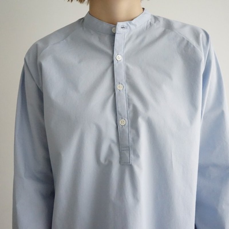 コットンラグランプルオーバーシャツ/cerulean - 女装上衣 - 棉．麻 