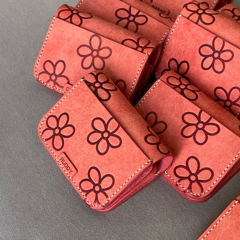 折叠钱包 - 皮夹/钱包 - 真皮 粉红色