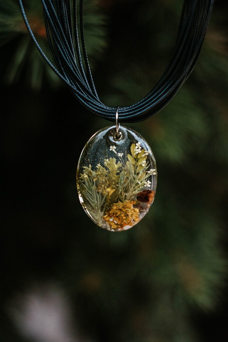 pendant with a real herbarium - 长链 - 其他材质 多色