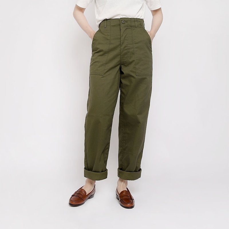 美军公发OG-107军裤 / Vintage 古着 - 女装长裤 - 其他材质 绿色