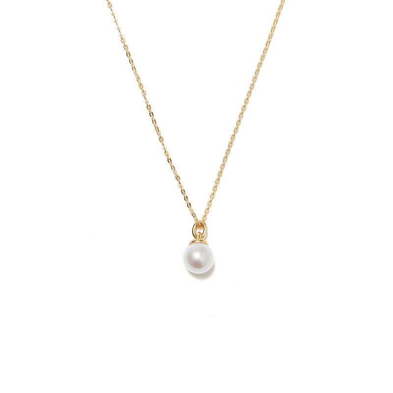 珍珠 项链 金色 - 极简珍珠项链 925银厚镀18K金 Hoist Pearl Necklace