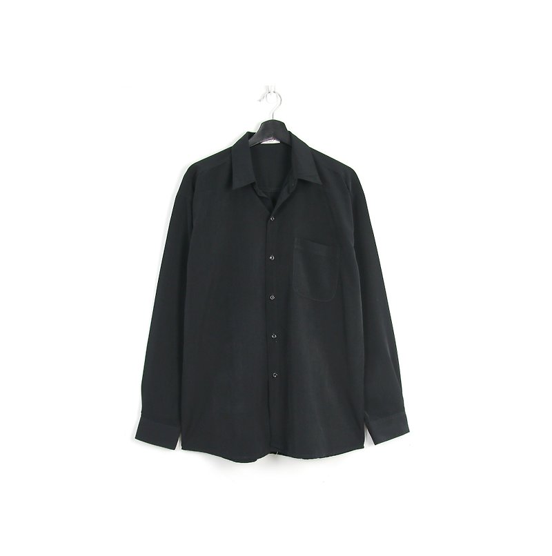 Back to Green- 黑衬衫  bs06 /vintage shirts - 男装衬衫 - 聚酯纤维 