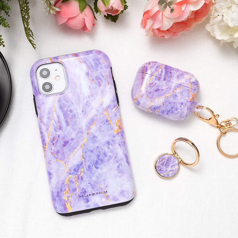 【定制化】紫色沙金 iPhone 15 Pro 14 13 12 MagSafe 手机壳 - 手机壳/手机套 - 塑料 紫色