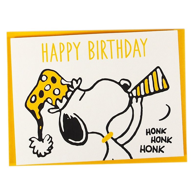 Snoopy 举办黄色派对欢呼【Hallmark-Peanuts史奴比-立体卡片】 - 卡片/明信片 - 纸 黄色